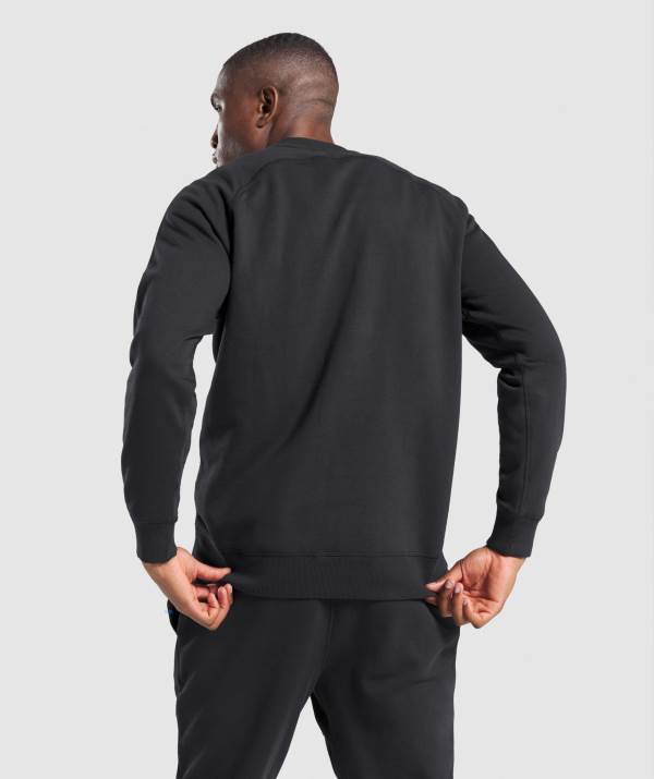 Panske Mikiny Gymshark Crest Čierne | OX6037421